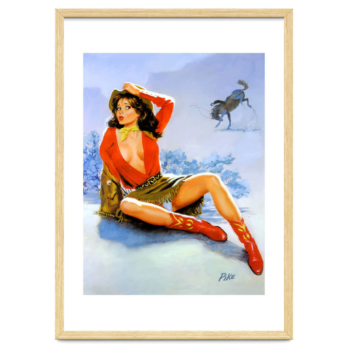 Pinup Girl Fell From A Wild Horse