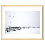 Street light and Bench in Winter snowscape thumbnail