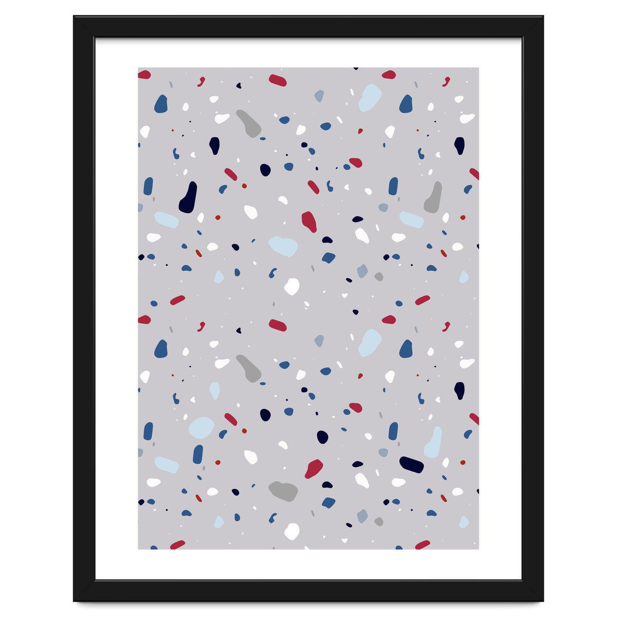 Modern Gray Blue Rounded Terrazzo