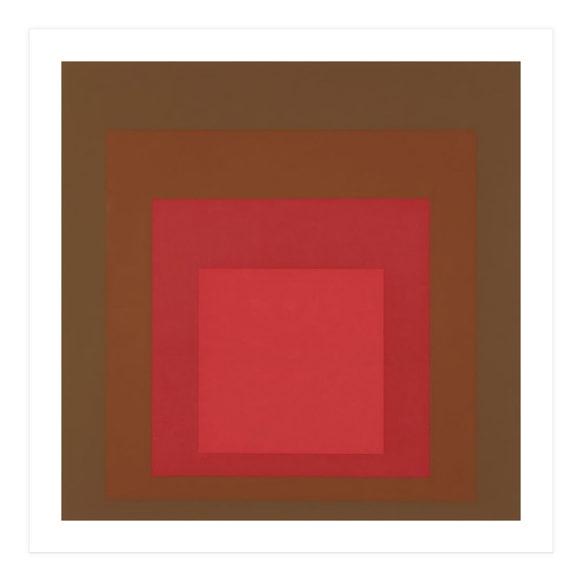 JOSEF ALBERS - HOMAGE TO THE SQUARE, RED, BROWN  (Print Only)