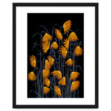 Linocut flower meadow black thumbnail