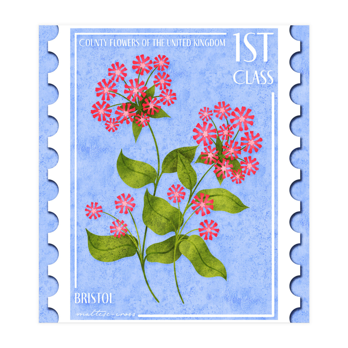 Bristol Maltese Cross Postage Stamp (Print Only)
