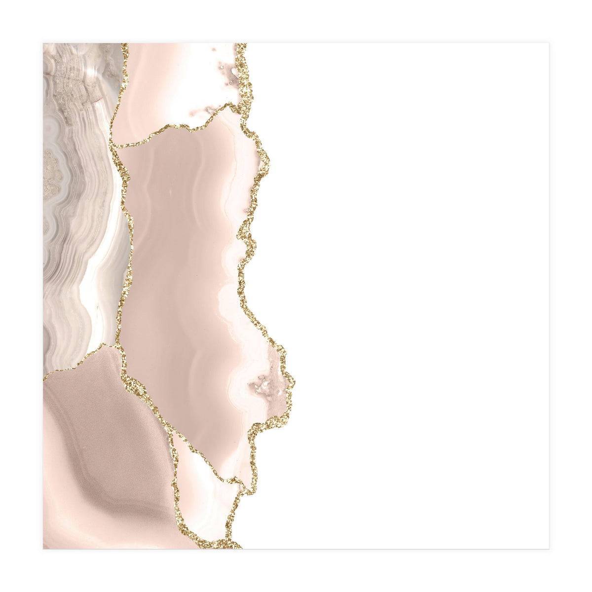 Ivory & Gold Agate Texture 05 (Print Only)