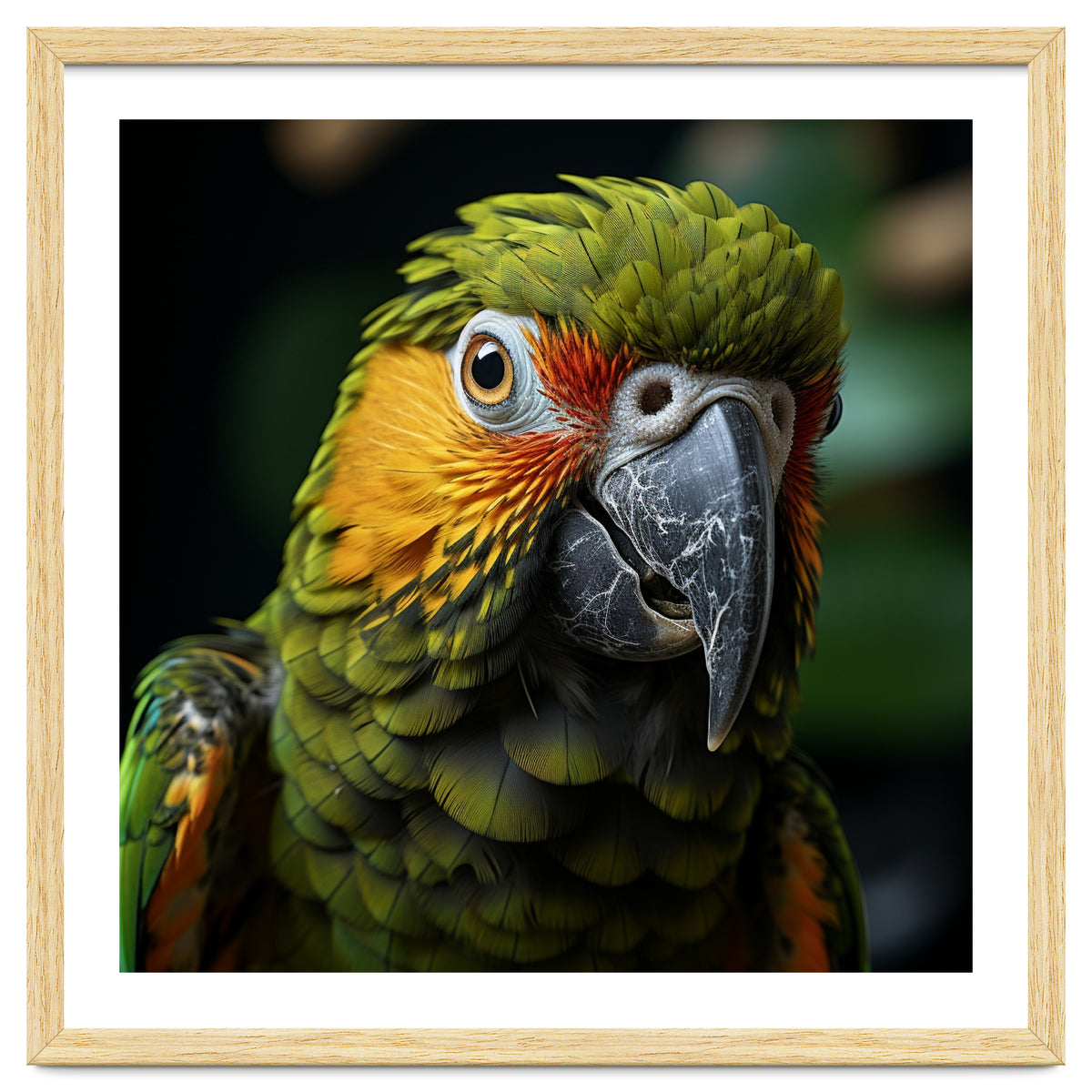Close Up Of A Colorful Macaw Parrot Face