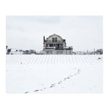 Footprints and house in winter snowscape (Print Only) thumbnail