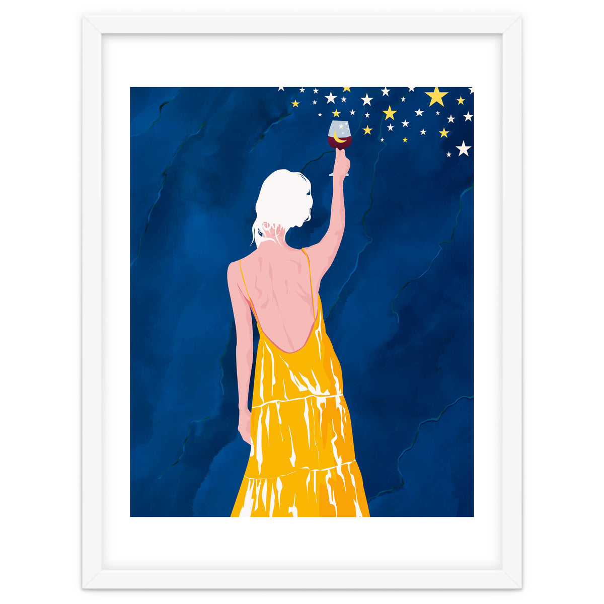 Pour Me Some Magic, Moon Stars Night Sky, Bohemian Woman Positivity Hope Miracle, Wine Holidays New Years Eclectic Gifts