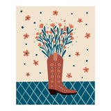 Mocha Cowboy boot with flowers (Print Only) thumbnail