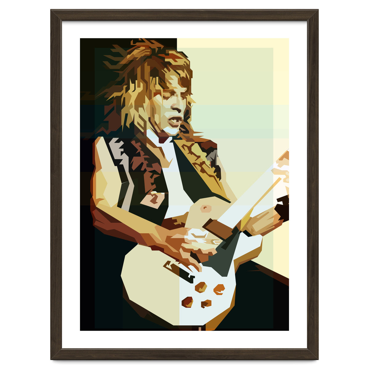 Randy Rhoads Metal Guitarist Retro Illustration