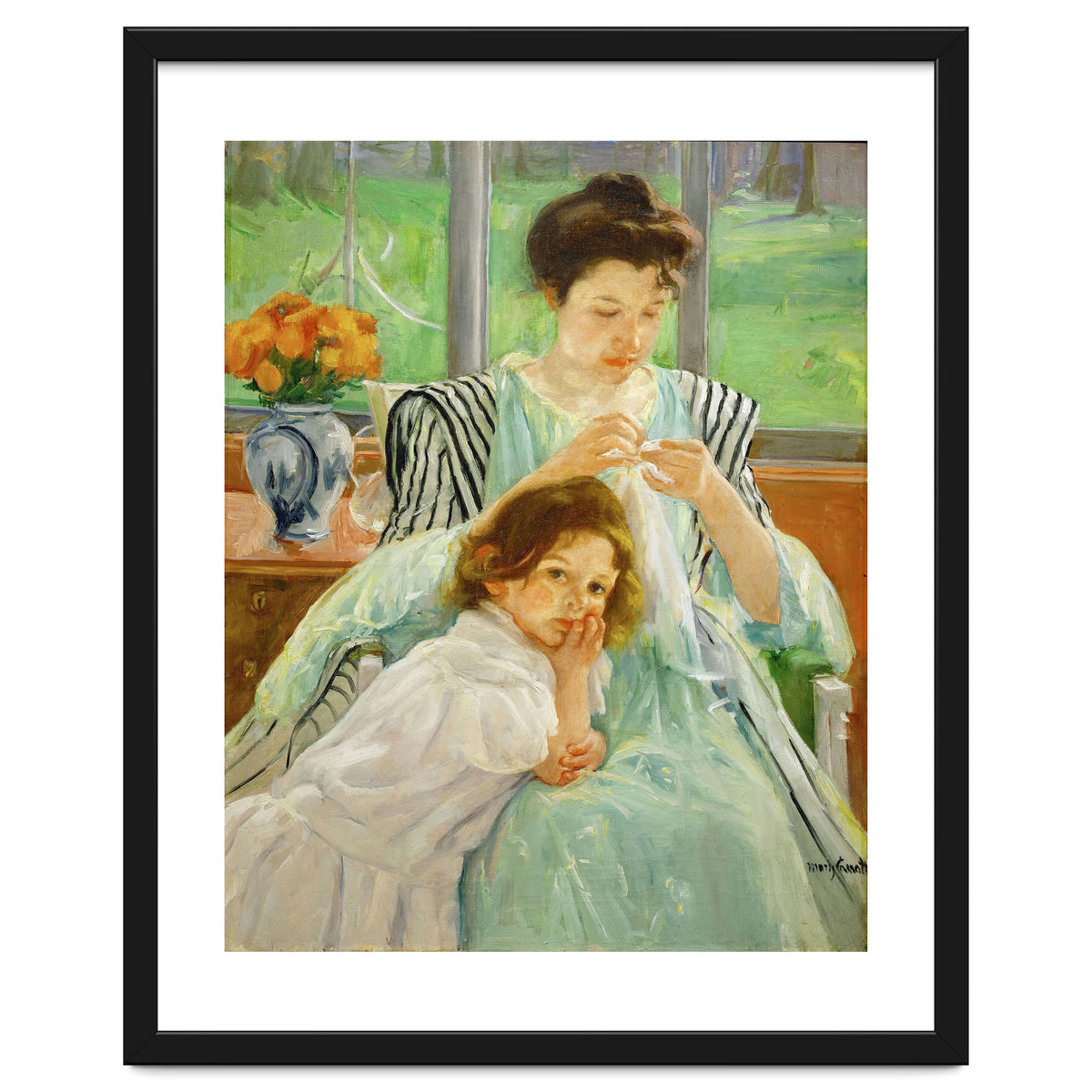 Young mother sewing, 1901 Canvas,92,4 x 73,7 cm.