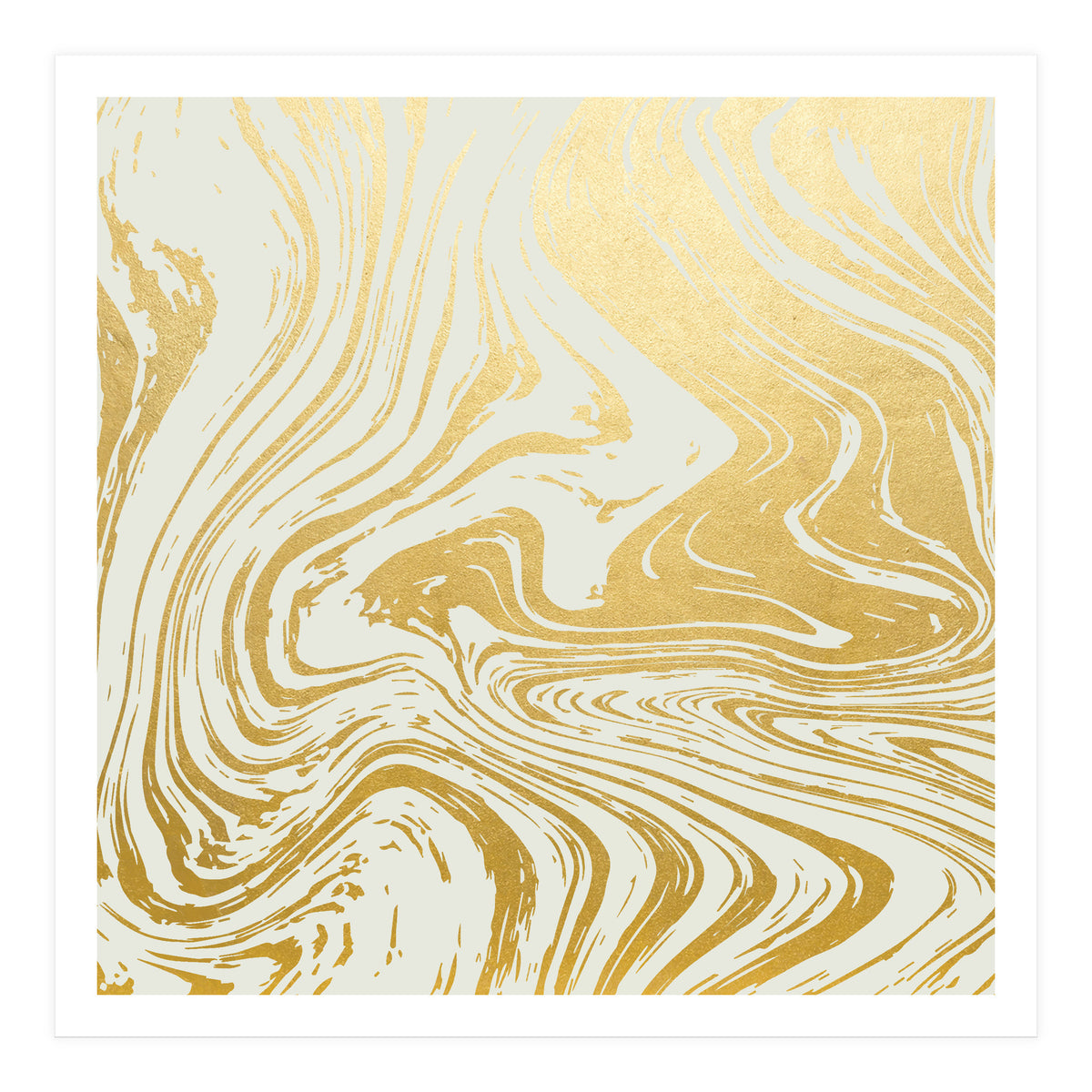 Gold Rush Minimal Illustration, Abstract Shine Luxe Glow Metallic Shimmer Golden Graphic Design (Print Only)