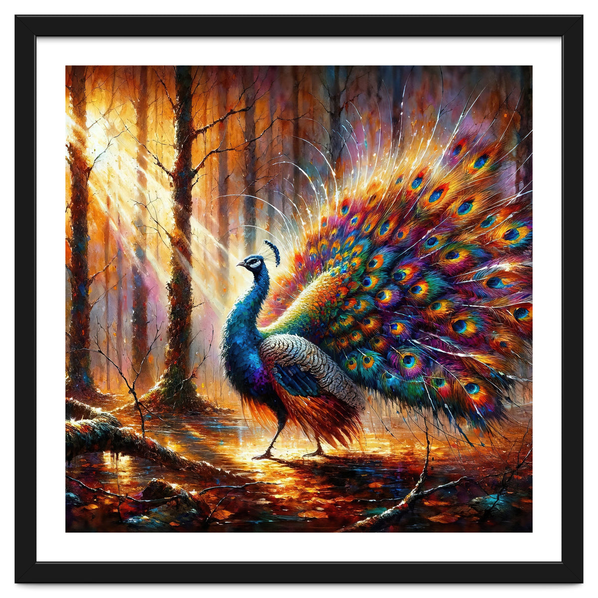 Majestic Peacock In Enchanted Forest