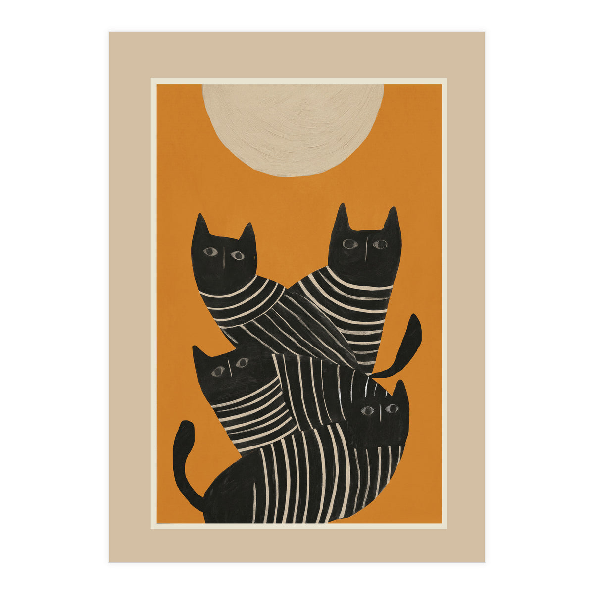 Abstract Black Cats (Print Only)