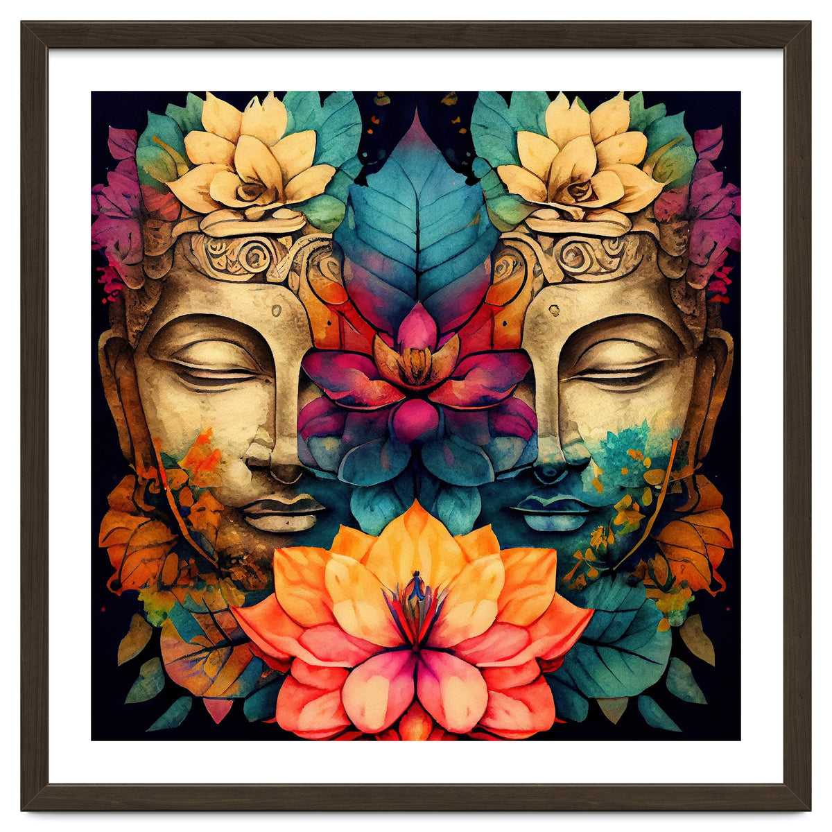 Twin Lotus Buddha Portrait