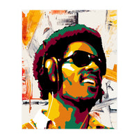 Stevie Wonder Colorful Abstract Retro Art (Print Only)