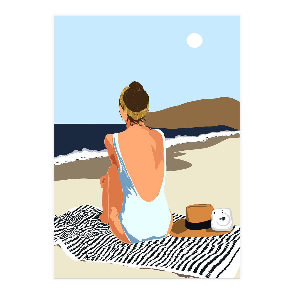 No Posting, No Liking, Just Living, Solitude Solo Woman Travel, Boss Lady Beach Ocean Sea, Summer Tan Bohemian (Print Only)