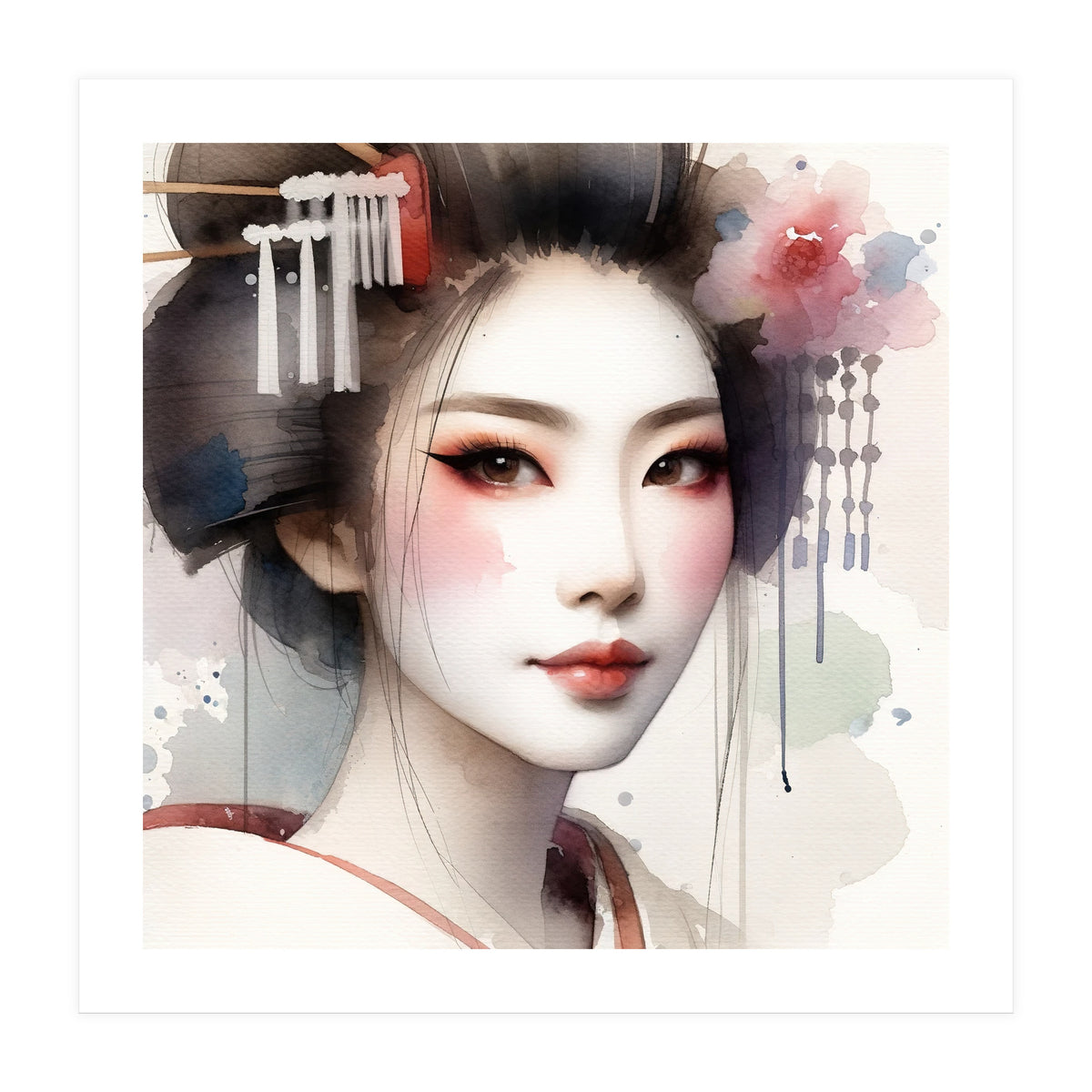 Rose Veil Modern Geisha (Print Only)