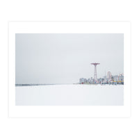 Amusement park in the winter seascape (Print Only)
