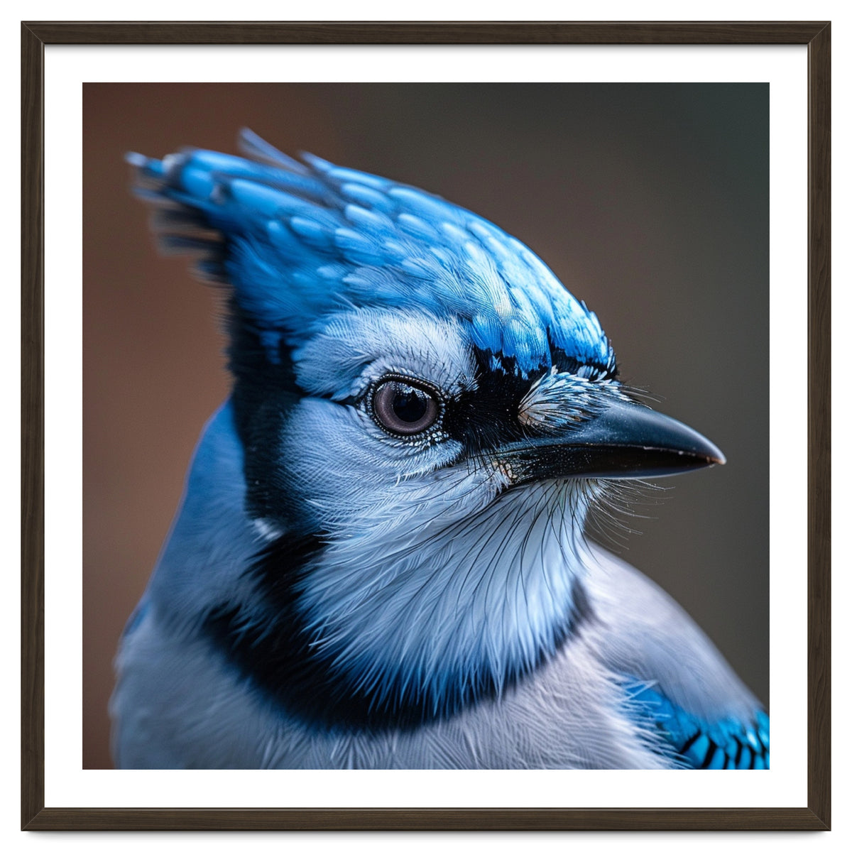 Close Up Portrait Of A Blue Jay Bird