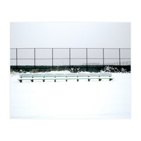 Bench with no people in snowy winter (Print Only)