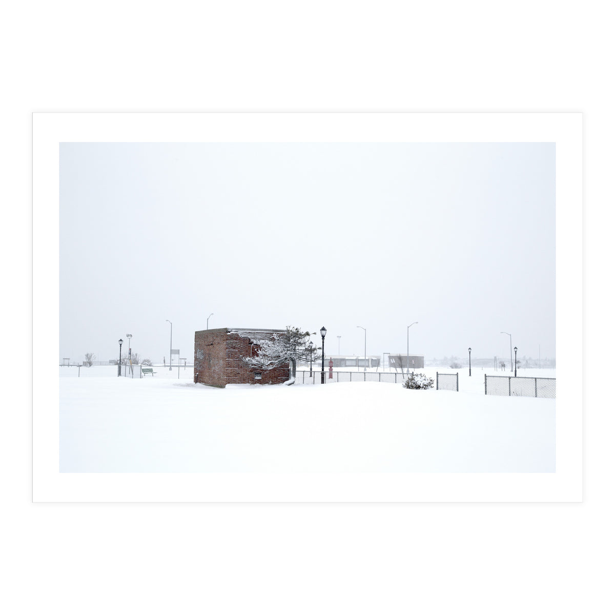 Barn in the winter snowscape (Print Only)