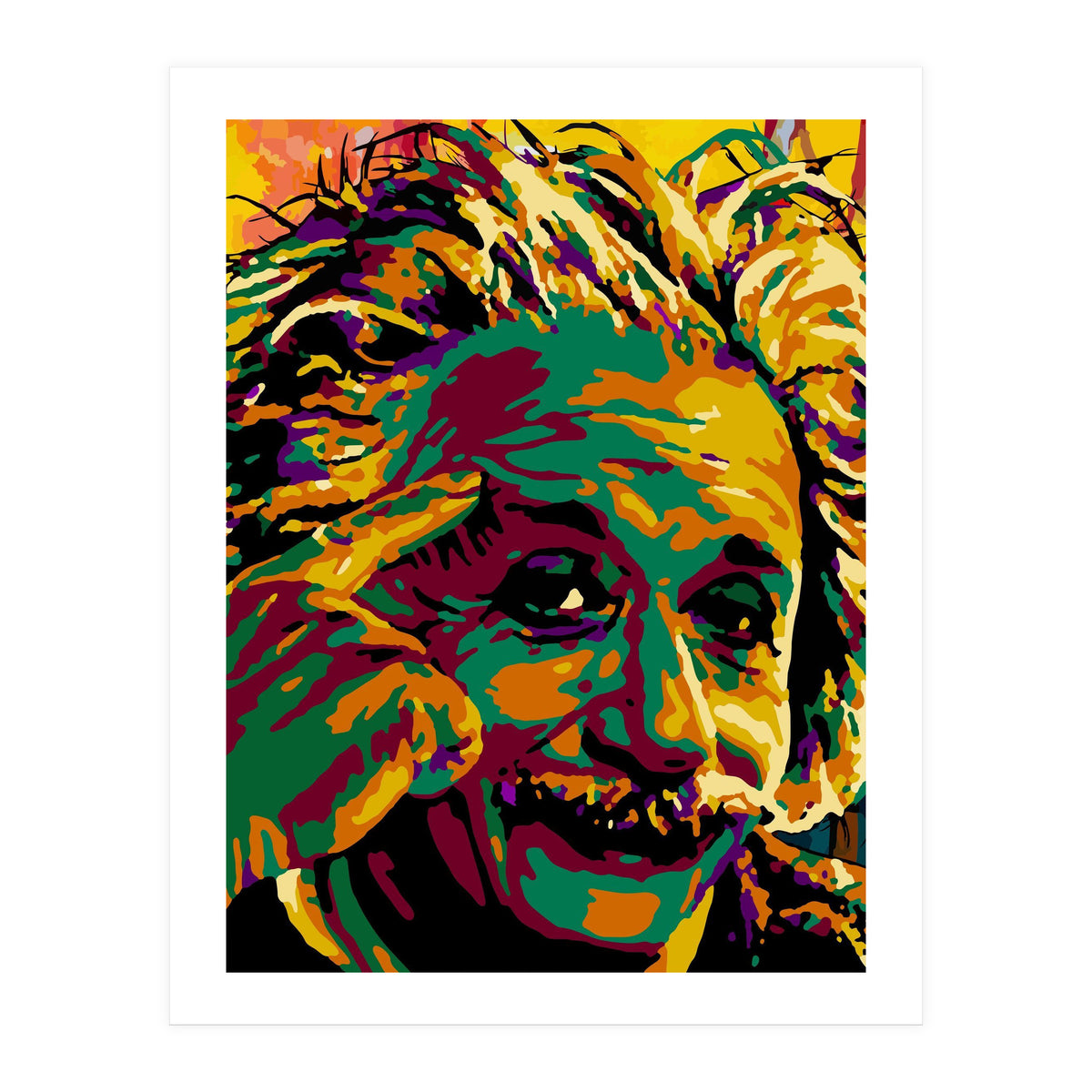 Albert Einstein Colorful Abstract 2 (Print Only)
