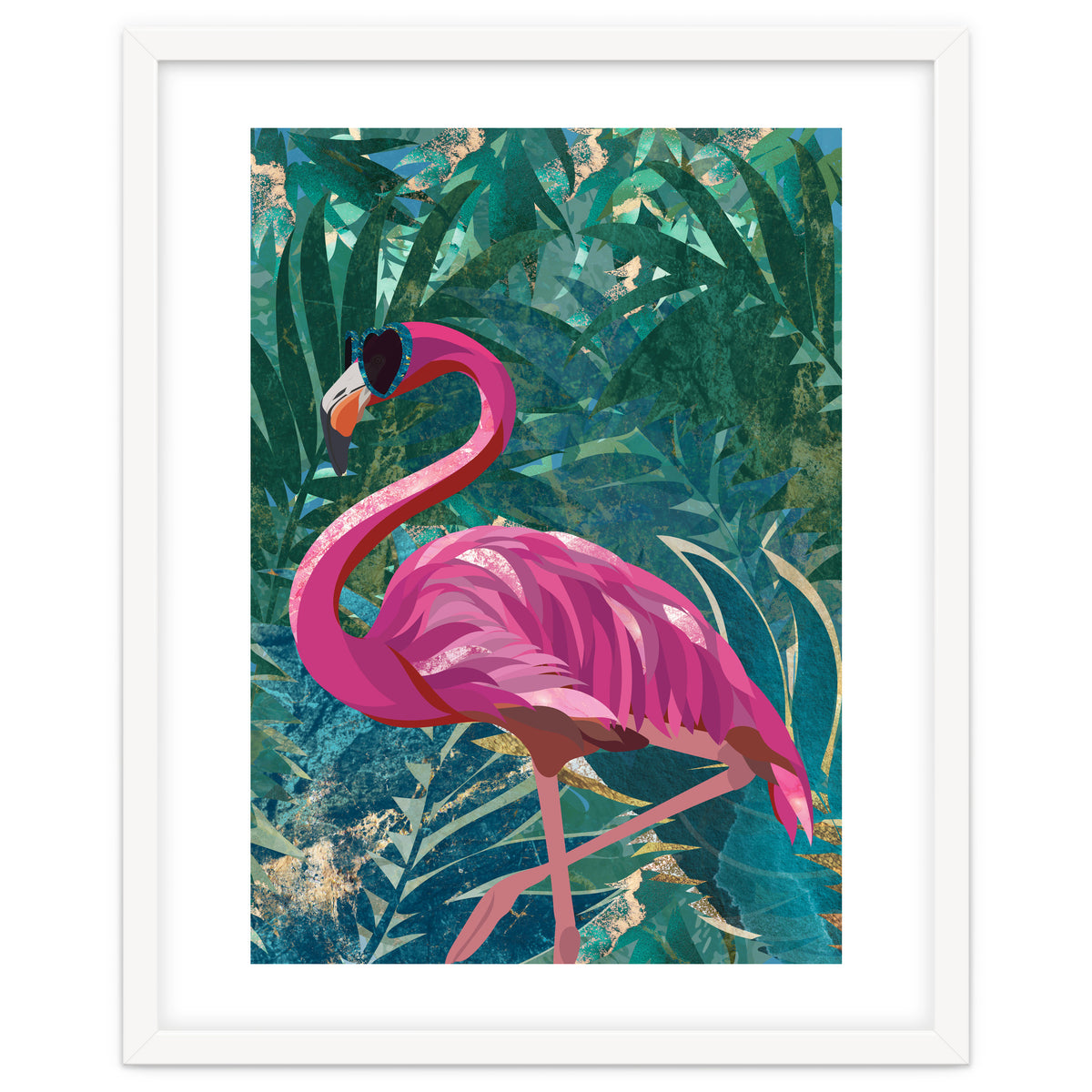 Flamingo in the jungle