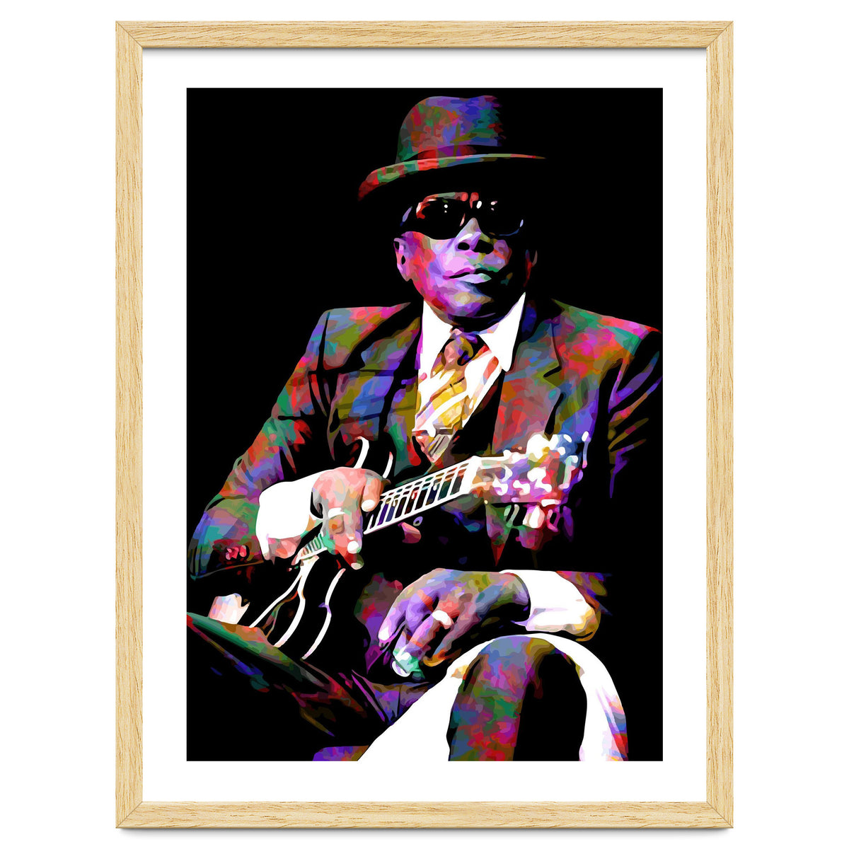 John Lee Hooker American Blues Musician Legend Colorful Art