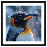 King Penguin Close Up In Snowy Environment thumbnail