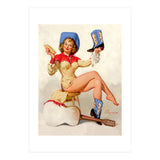 Pinup Sexy Cowgirl Cleaning Her Boots (Print Only) thumbnail