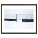 The entrance gate of the snow-covered baseball field thumbnail