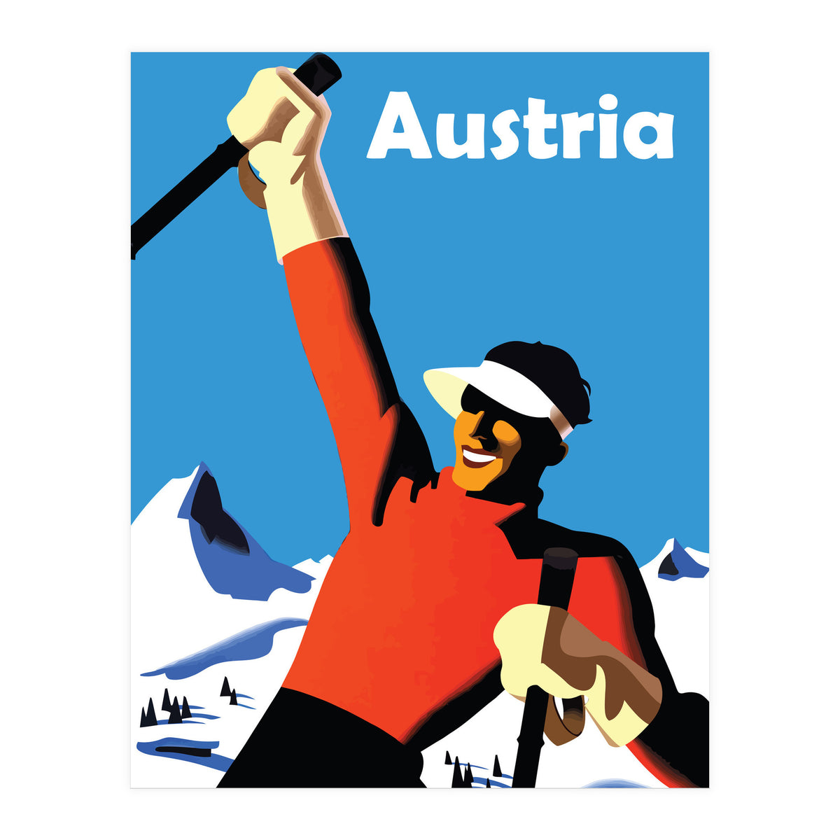 Austria, Ski Winner (Print Only)