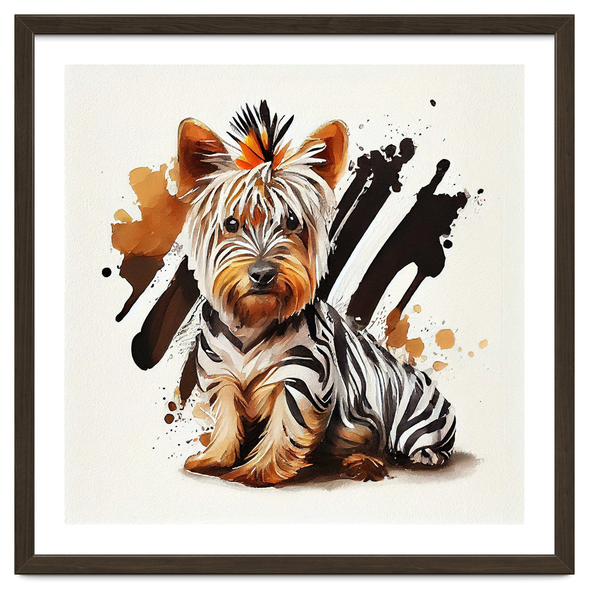 Watercolor Yorkshire Terrier Dog