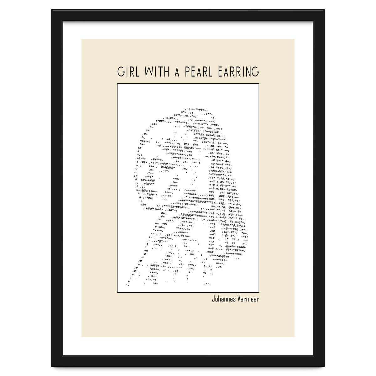 Girl With A Pearl Earring Johannes Vermeer Ascii Art