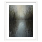 Ethereal Rainy Lake Forest Oil Painting thumbnail