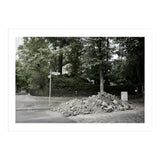 Piled-up rocks under construction on the street (Print Only) thumbnail