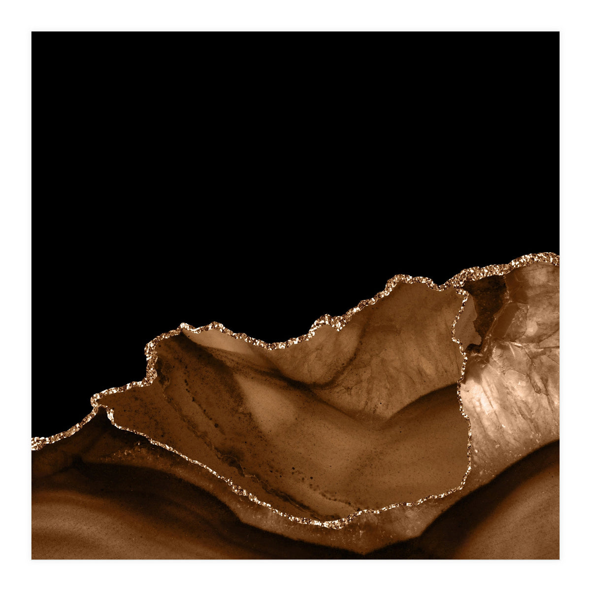 Brown & Gold Agate Texture 06 (Print Only)