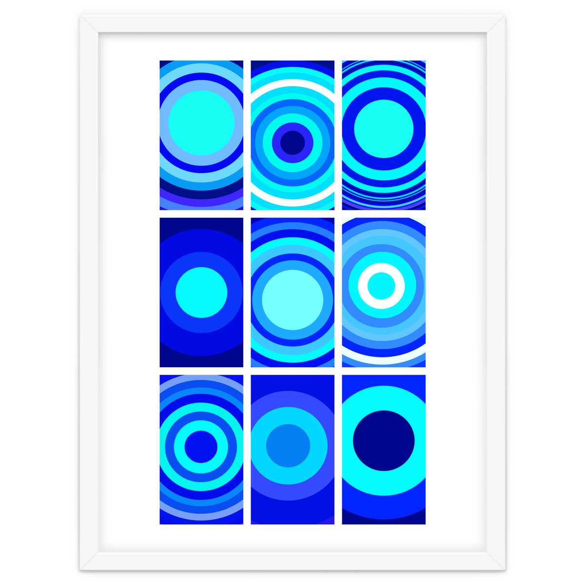 Circles & Rectangles Alt Blue 3 X 3: 2