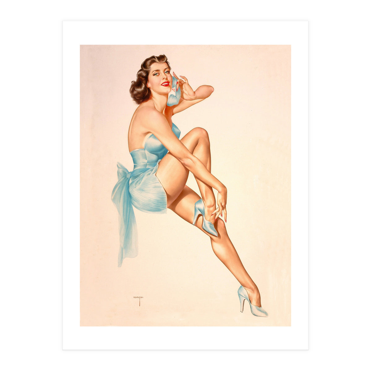 Beautiful Pinup Woman Posing In Ballerina Costume (Print Only)