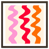 Squiggly Lines - orange, pink and cream thumbnail