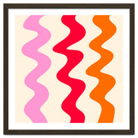 Squiggly Lines - orange, pink and cream