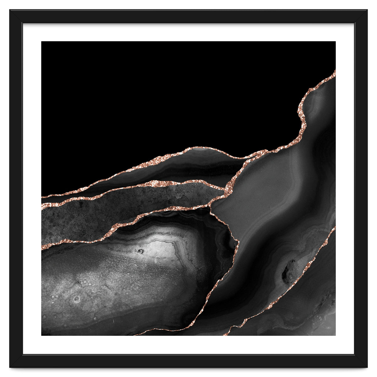 Black & Rose Gold Agate Texture 04