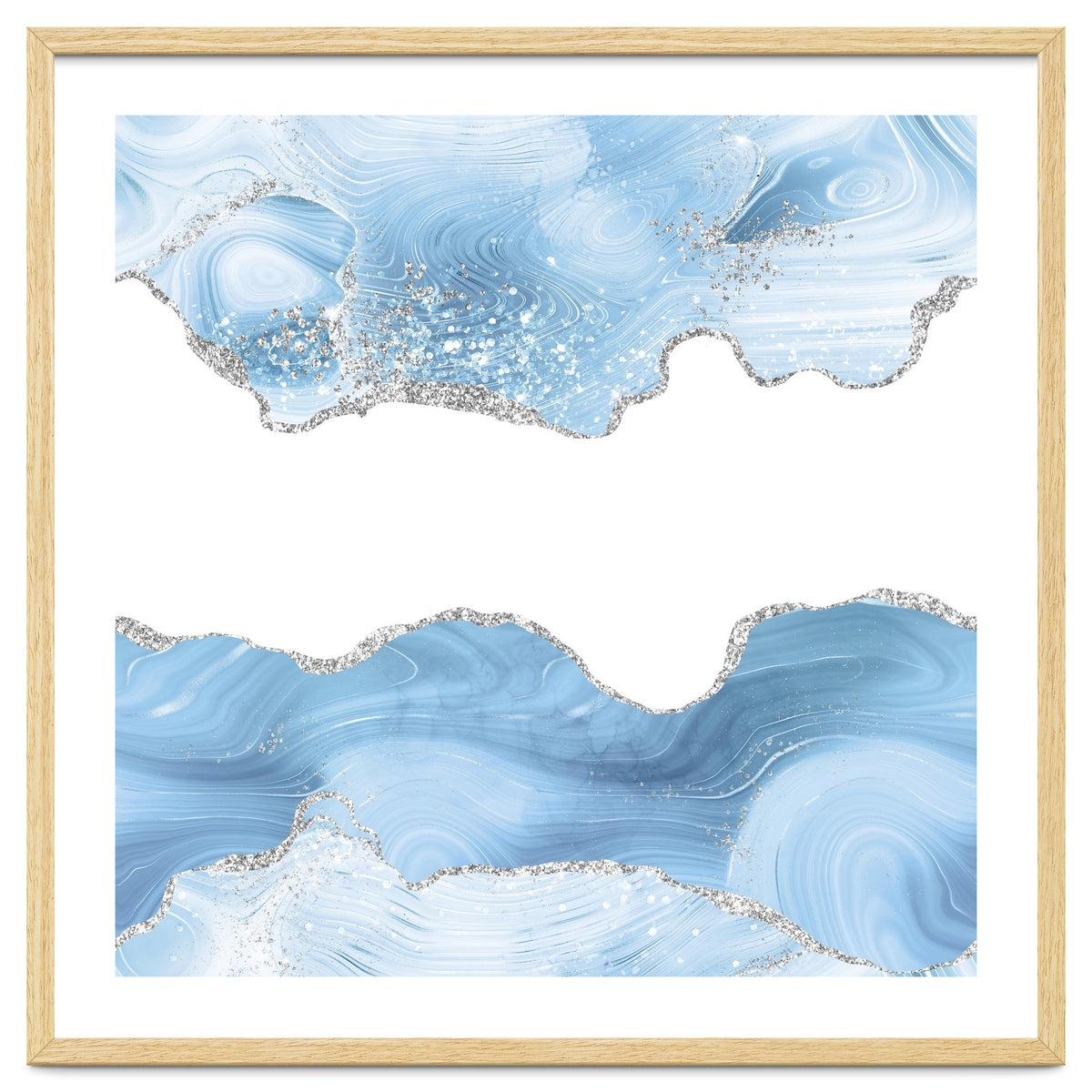 Blue & Silver Agate Glitter Texture 07