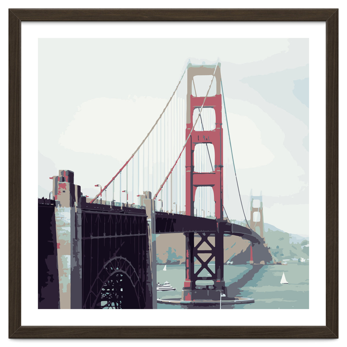 Golden Gate Watercolor Art