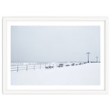 Benches along the pier on snow beach thumbnail