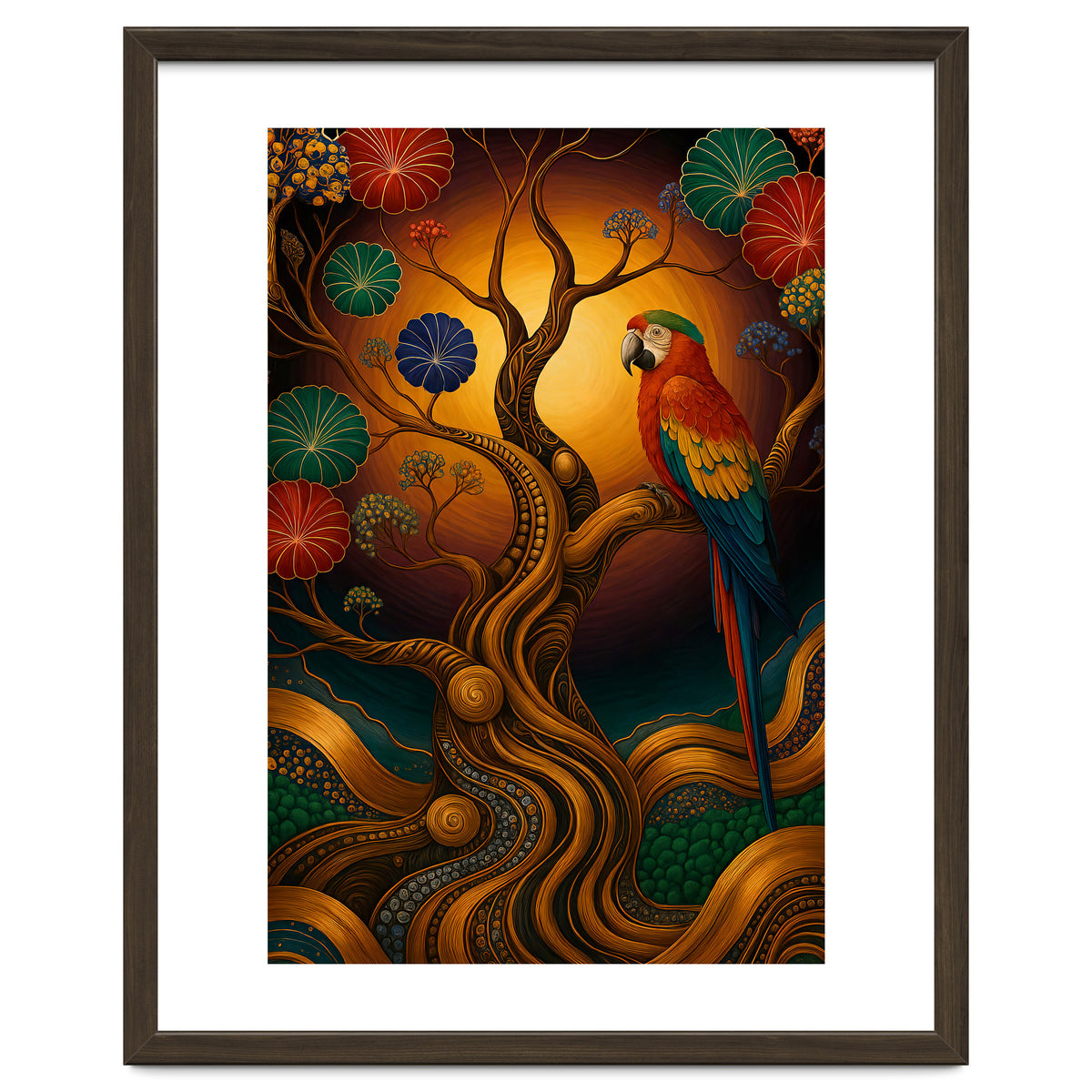 Parrot in Retro Contemporary Aesthetics