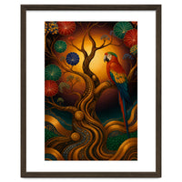 Parrot in Retro Contemporary Aesthetics