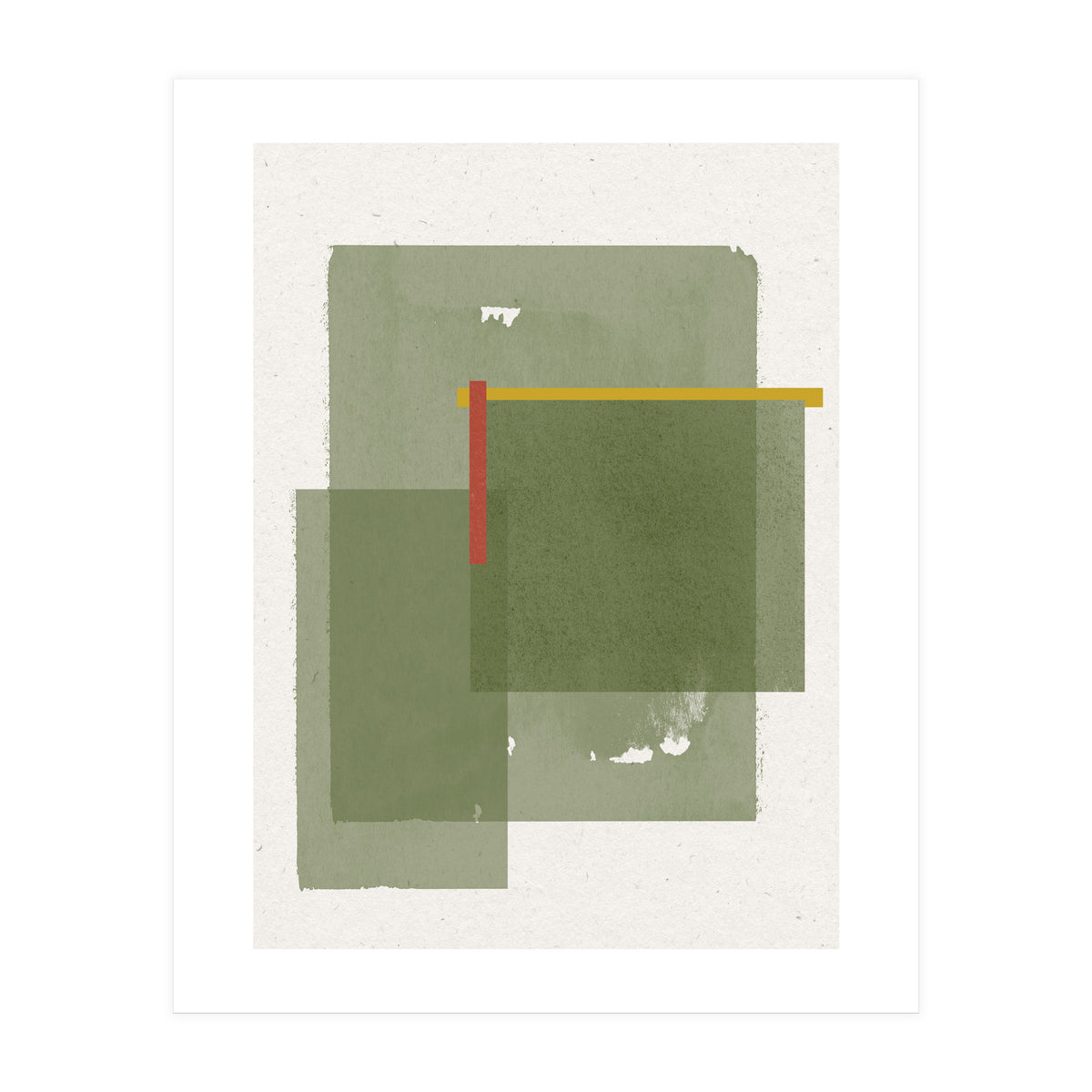 GREEN WATERCOLOR SHAPES NO.2 (Print Only)