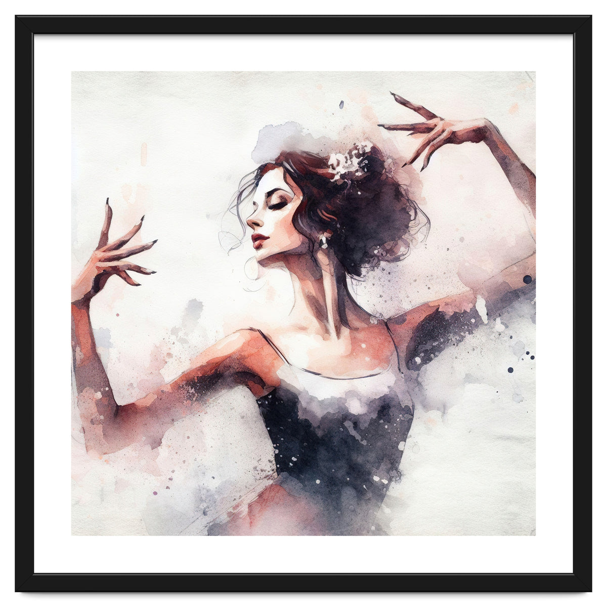 Elegant Ballet Dancer Portrait In Motion