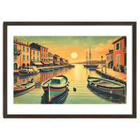 Vintage Harbor Sunset Poster
