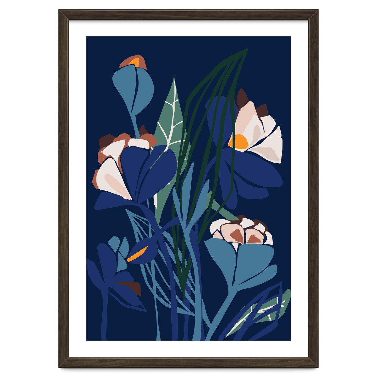 Florals At Night – Modern Illustration